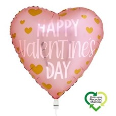Balloon Heart Happy Valentines Day Eco Gold Pink
